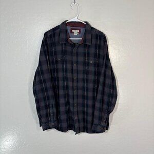 Carbon2Cobalt Shirt Mens XL Blue Plaid Button Down Long Sleeve Casual Cotton